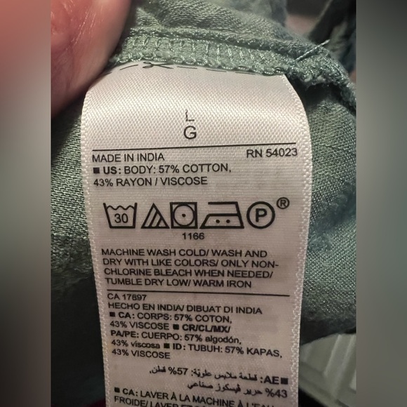 Old Navy Dark Sage Smocked Button-Front Cotton Blend Embroidered Tank Top - Picture 7 of 7